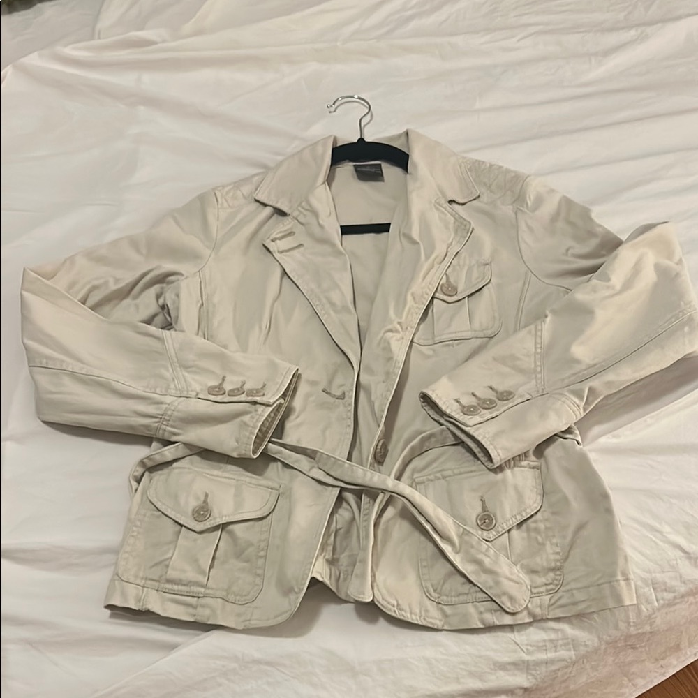 French Cuff Cream Chore Coat